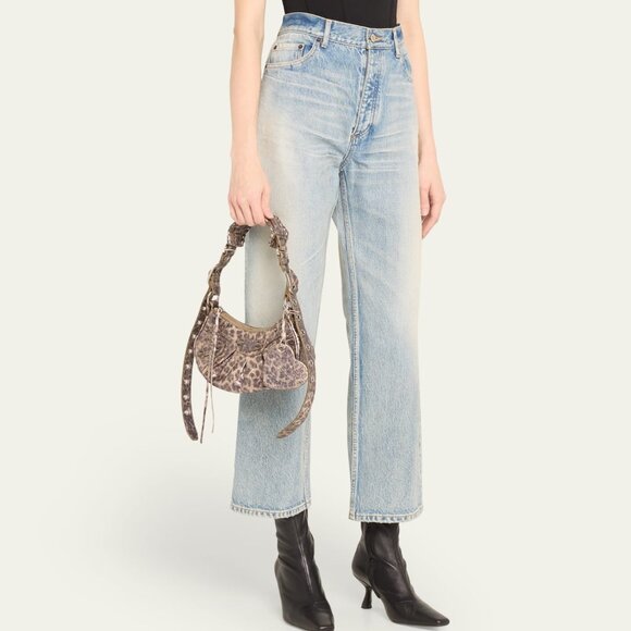 Balenciaga LE CAGOLE XS Metallic Leopard Stud Shoulder Crossbody Mini Bag - Picture 4 of 16